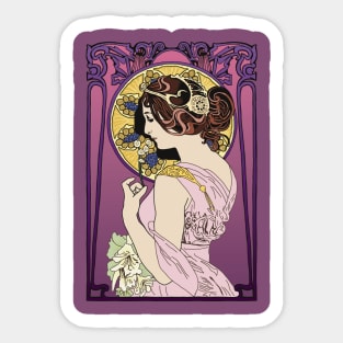 Pre-Raphaelite Girl 4 (Purple) Sticker